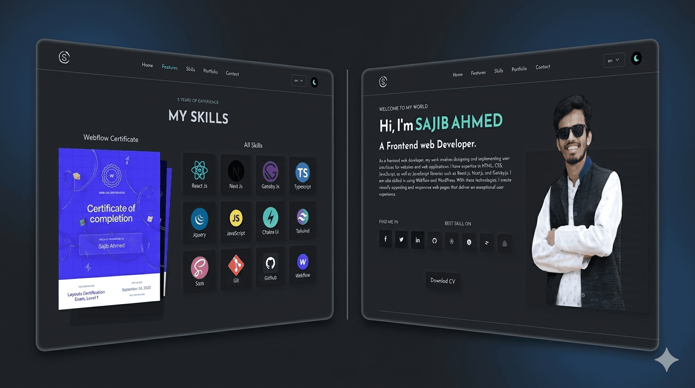 Animated Multilingual Developer Portfolio