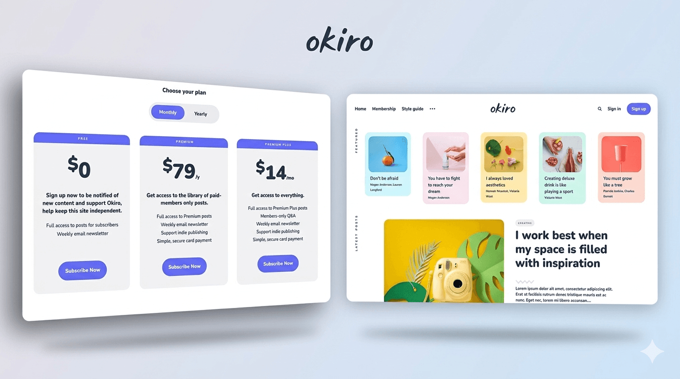 Okiro Landing Page