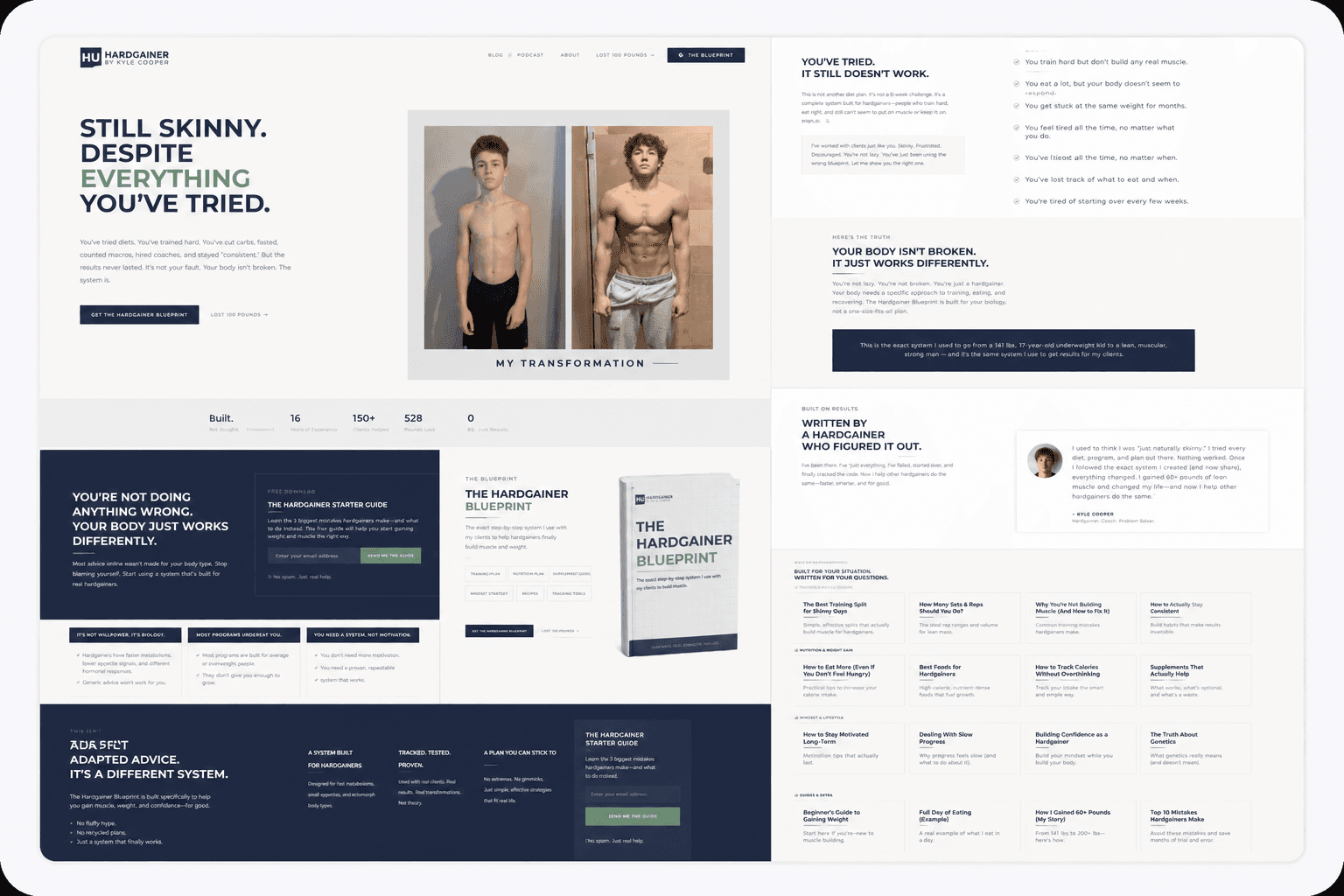 Hardgainer Pixel-Perfect Webflow Website